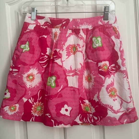 Lilly Pulitzer pink white orange green skirt with flowers - Picture 1 of 8